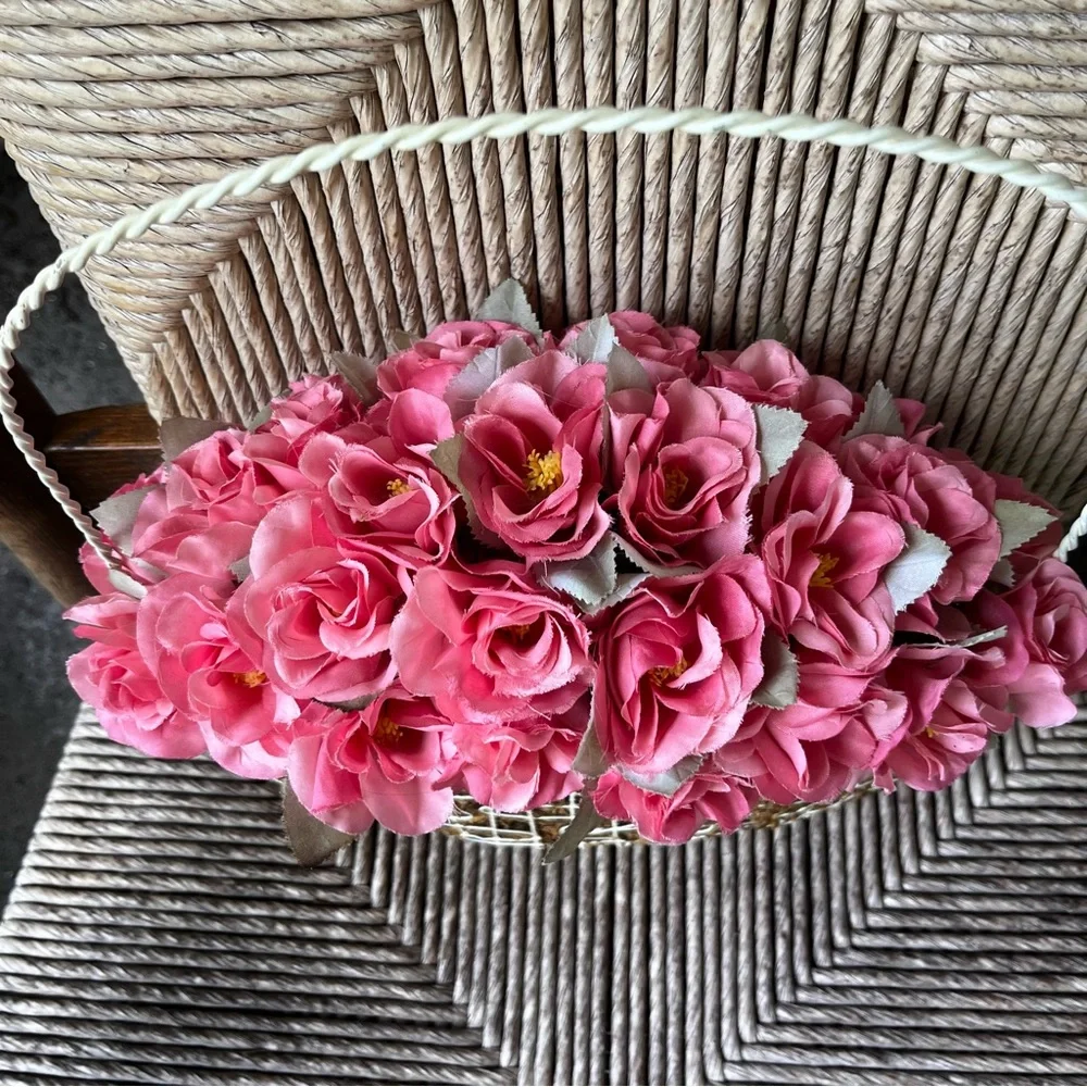 Pink Floral standing wire Basket Arrangement